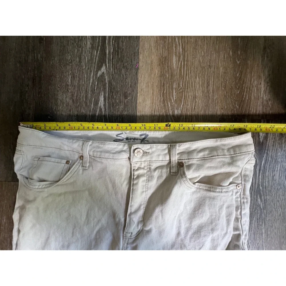 Seven7 Straight Leg Jeans Womens 16 Off-White Cream Denim Classic‎ 5-Pocket 1941
